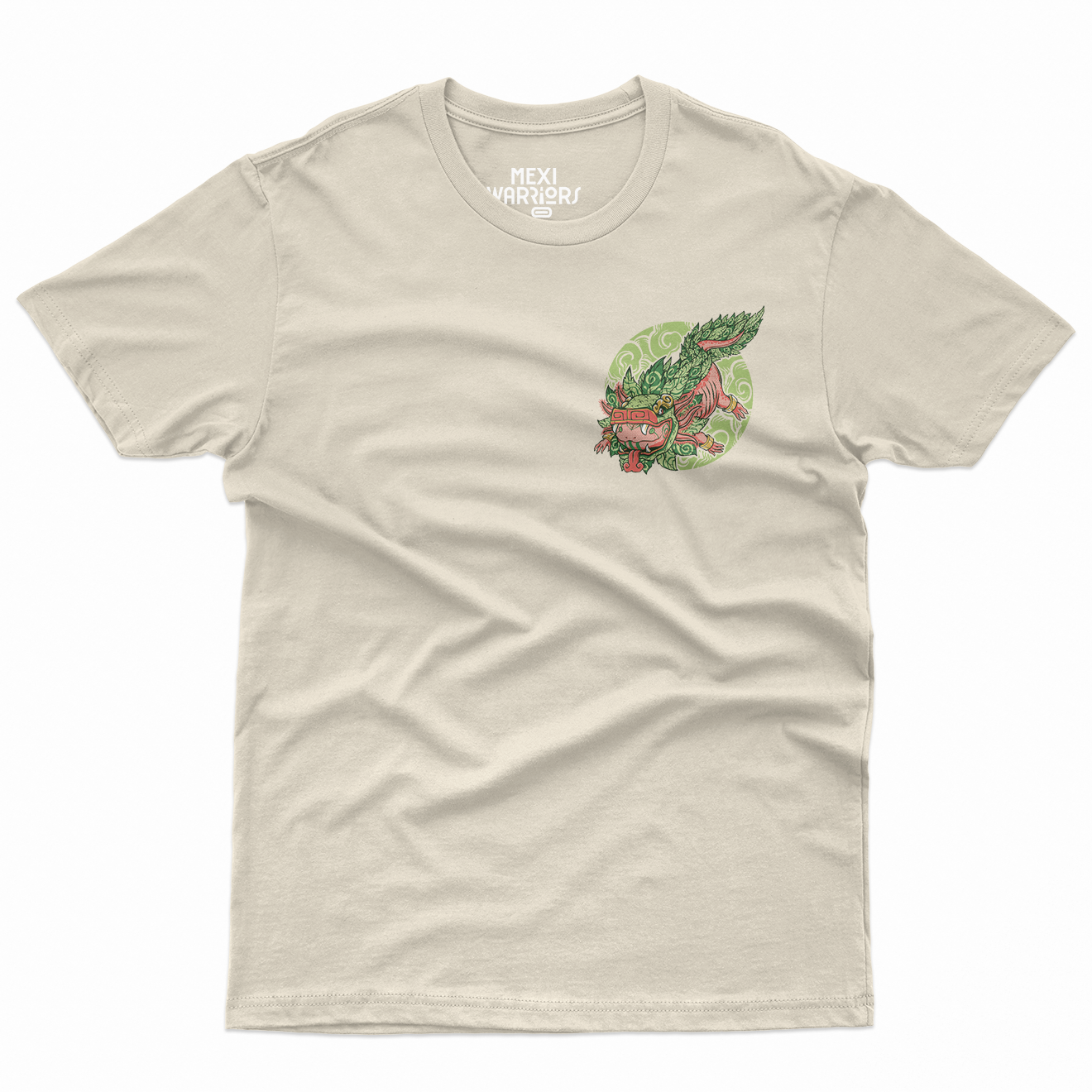 Ajolote con traje de Quetzalcoatl