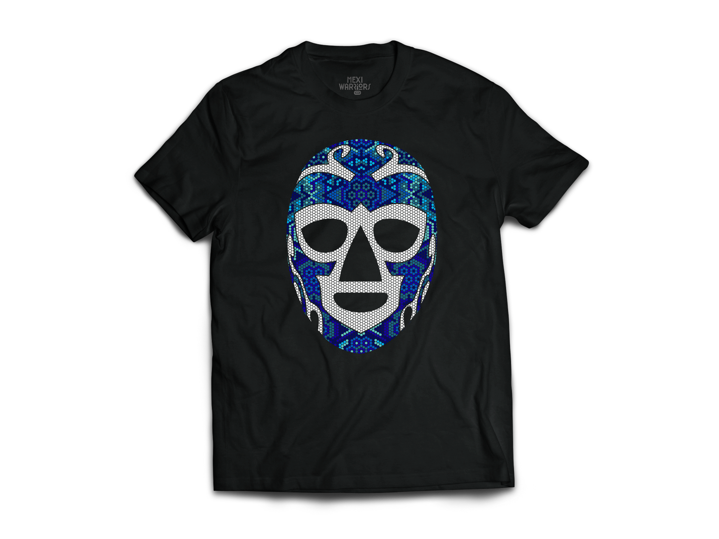 Máscara de Huracán Ramírez estilo Huichol