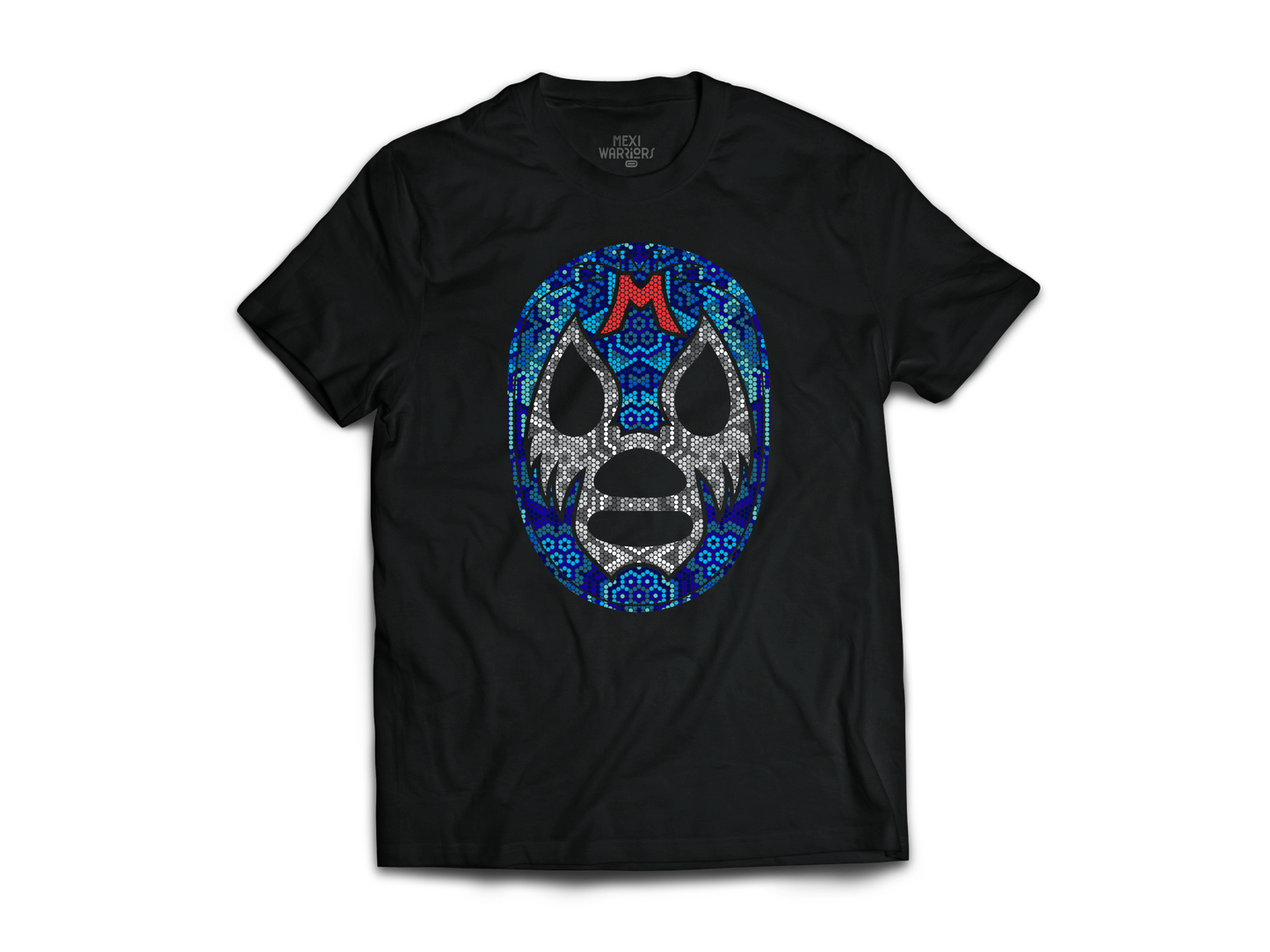 Máscara de Mil Máscaras estilo Huichol