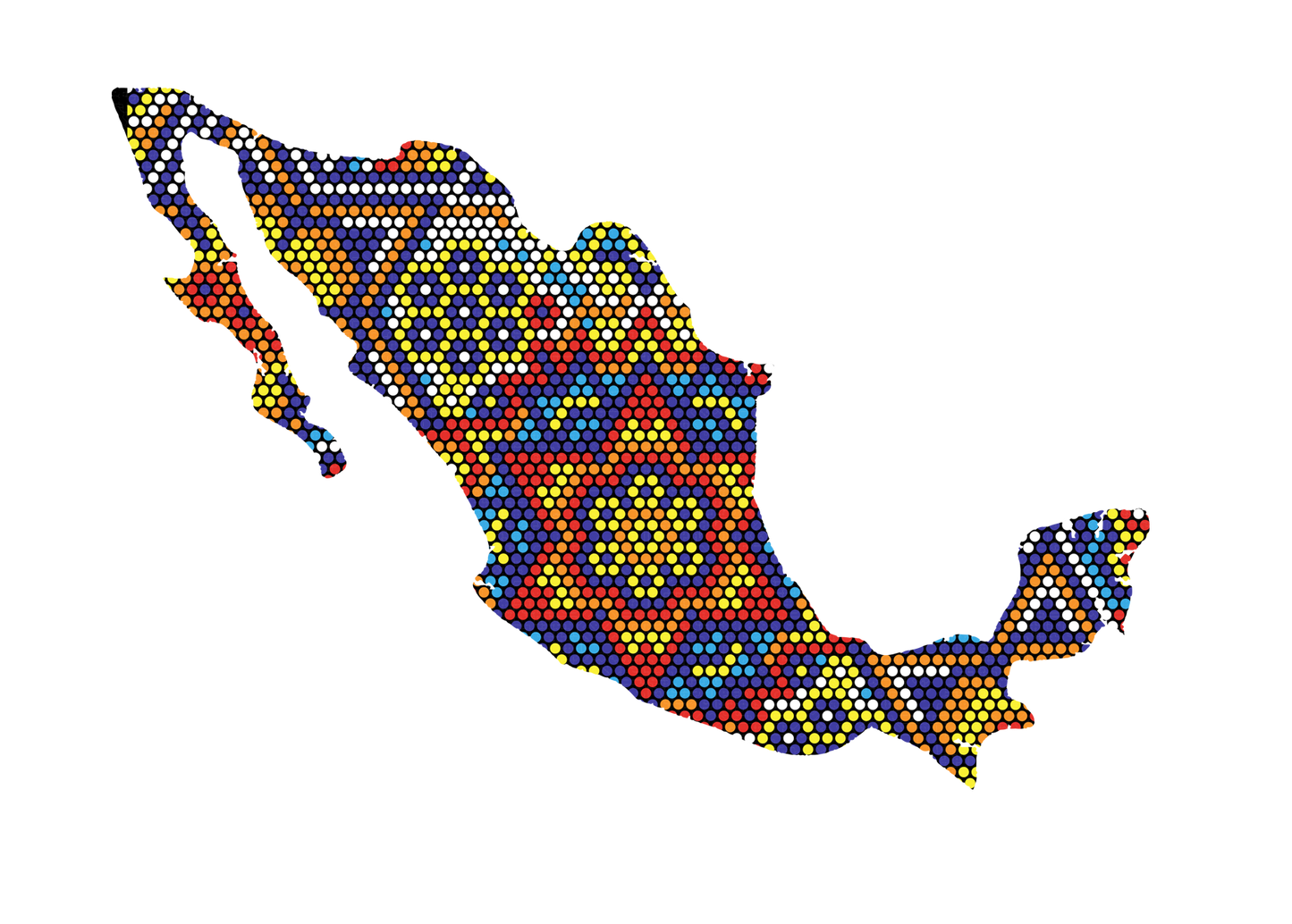 Mapa de México diseño Huichol