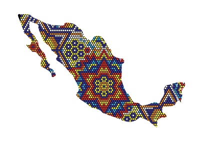 Mapa de México diseño Huichol